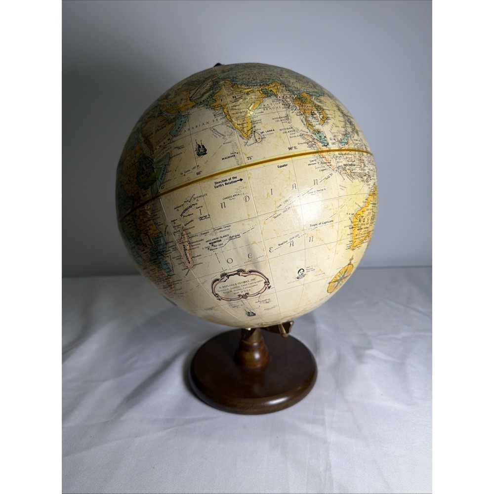 Replogle Globes World Classic Series 12" Rotating Tabletop Globe Antique Beige - Picture 4 of 14